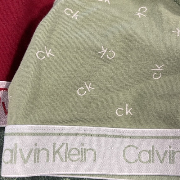 Calvin Klein Bralette Set - Green, Red, Cream - Picture 2 of 6